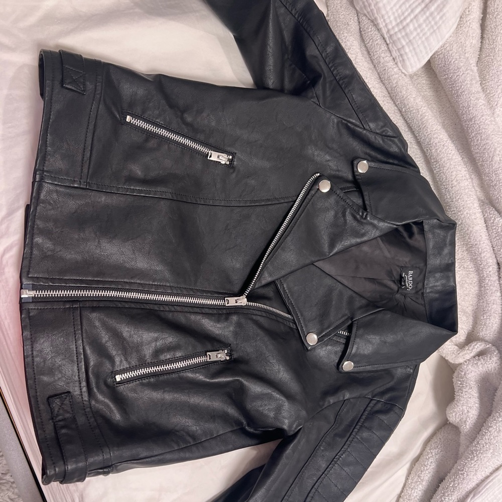bardot junior leather jacket kids size 16 (xl)